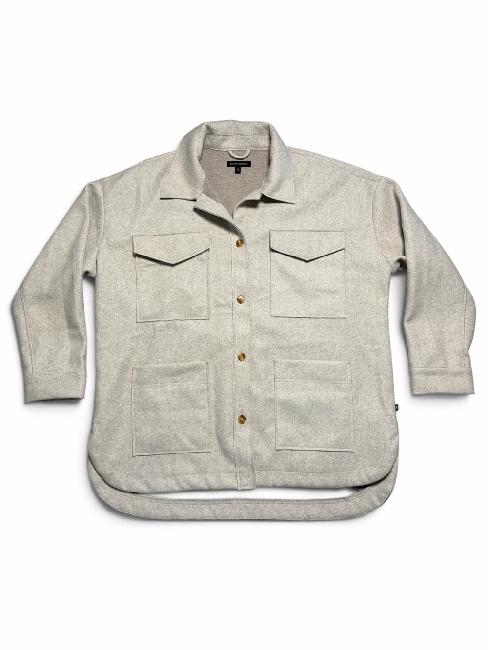 Banana Republic Women’s XL Oatmeal 4-Pocket Fleece Shacket Shirt Jacket
